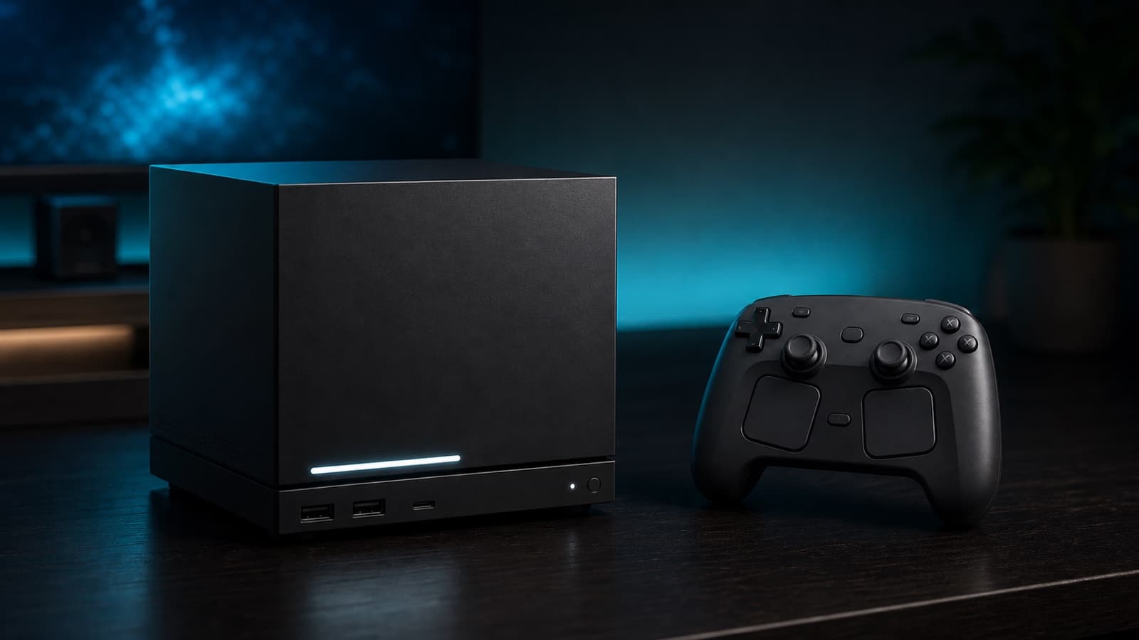 A dark teal Steam hardware cube used as a news cover image.